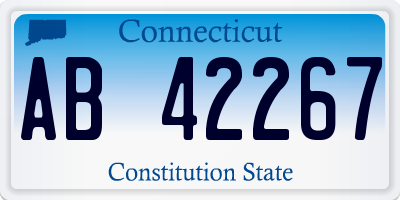 CT license plate AB42267