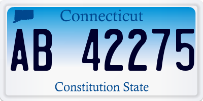 CT license plate AB42275