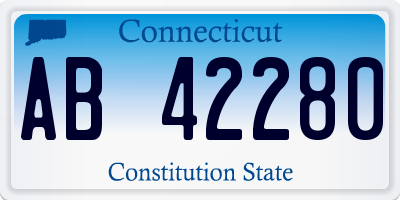CT license plate AB42280