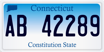 CT license plate AB42289
