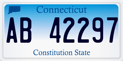 CT license plate AB42297