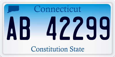 CT license plate AB42299