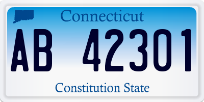 CT license plate AB42301