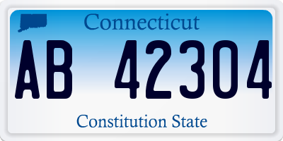 CT license plate AB42304