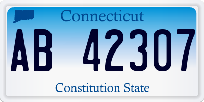 CT license plate AB42307