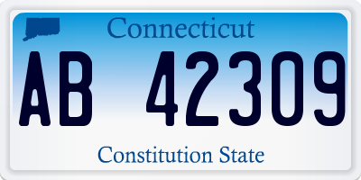 CT license plate AB42309