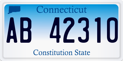 CT license plate AB42310