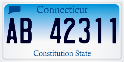 CT license plate AB42311