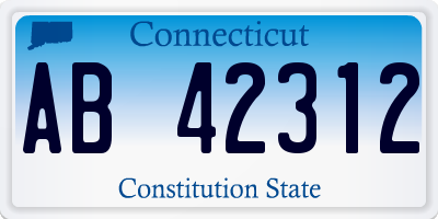 CT license plate AB42312