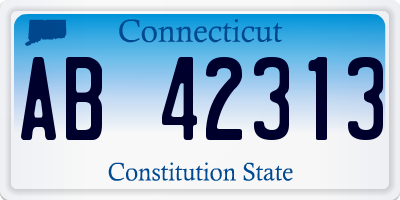 CT license plate AB42313
