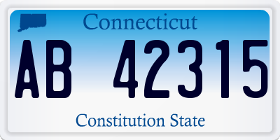 CT license plate AB42315