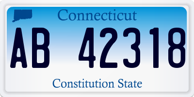 CT license plate AB42318