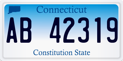 CT license plate AB42319