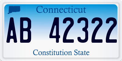 CT license plate AB42322