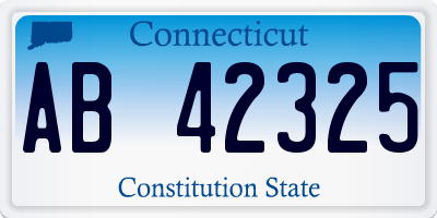 CT license plate AB42325