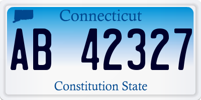 CT license plate AB42327