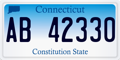 CT license plate AB42330
