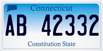 CT license plate AB42332