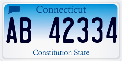 CT license plate AB42334