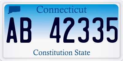 CT license plate AB42335