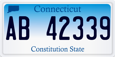 CT license plate AB42339