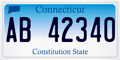 CT license plate AB42340