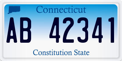 CT license plate AB42341