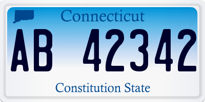 CT license plate AB42342