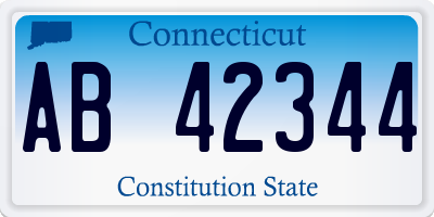 CT license plate AB42344