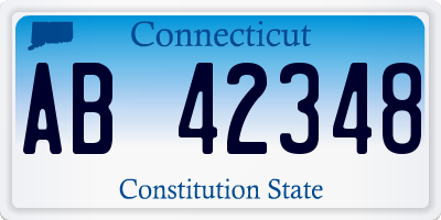 CT license plate AB42348