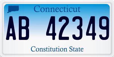 CT license plate AB42349