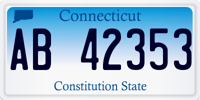 CT license plate AB42353