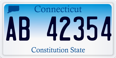 CT license plate AB42354