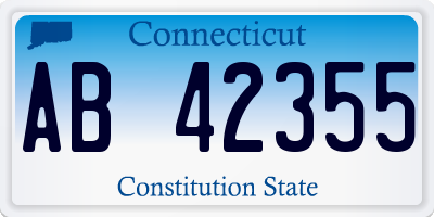 CT license plate AB42355