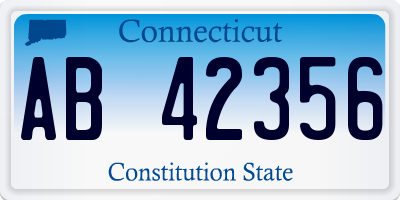 CT license plate AB42356