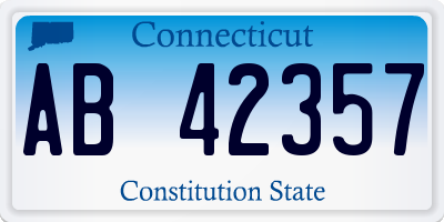 CT license plate AB42357