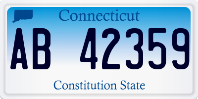 CT license plate AB42359