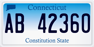 CT license plate AB42360