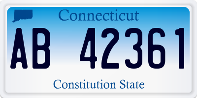 CT license plate AB42361
