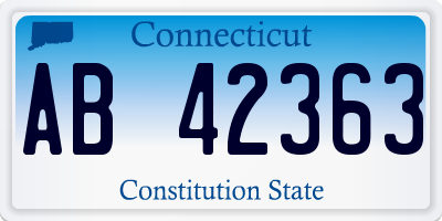 CT license plate AB42363