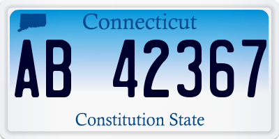 CT license plate AB42367