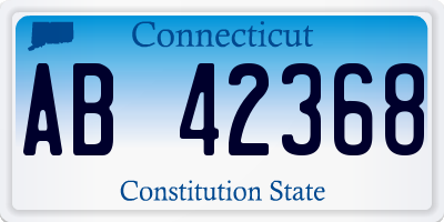 CT license plate AB42368