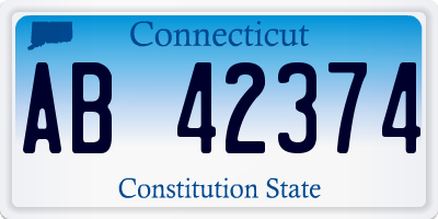 CT license plate AB42374