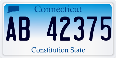 CT license plate AB42375