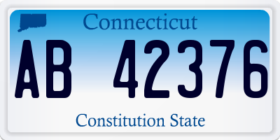 CT license plate AB42376
