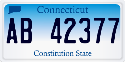 CT license plate AB42377