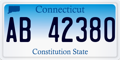 CT license plate AB42380