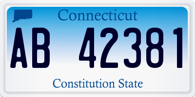 CT license plate AB42381