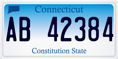 CT license plate AB42384