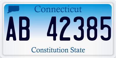 CT license plate AB42385